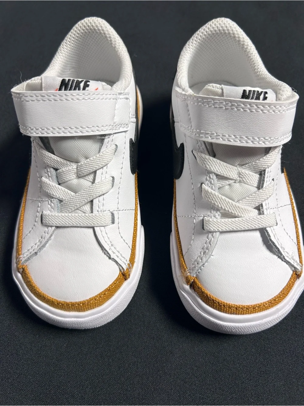 NWOB Nike Court Legacy Toddler Size 7C White Desert Ochre Brown Sneakers Leather